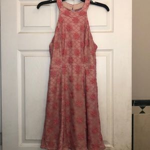 High neck Pink dress